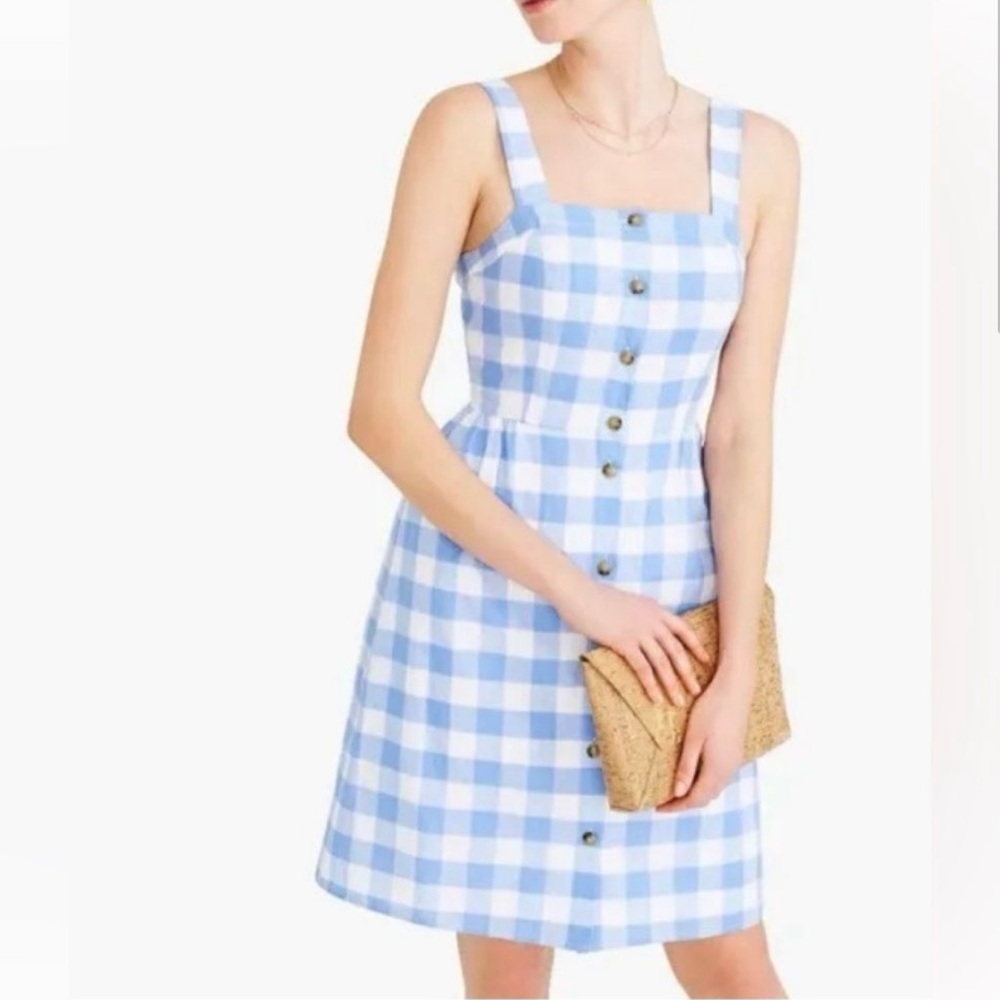 Blue and white Ginham dress